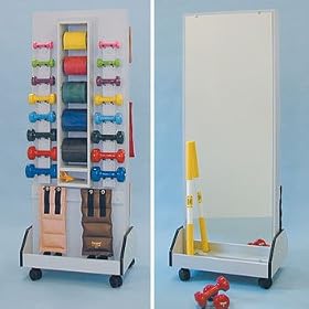 Celestial Dual Rac w/mirror - Item 5121M Vangaurd series Dual rac system - Physical Therapy / Exercise Equipment Storage Item# 5121M