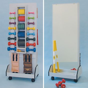 Celestial Dual Rac w/mirror - Item 5121M Vangaurd series Dual rac system - Physical Therapy / Exercise Equipment Storage Item# 5121M