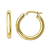 Duragold 14k Yellow Gold Hoop Earrings, (1