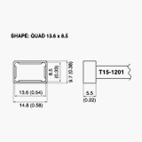 T15 Series Quad Soldering Tip 8.50mm x 13.60mm for FM-2027 Iron