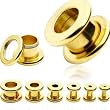 Stainless Steel Gold Color Screw In Plugs 18mm - Sold Individually