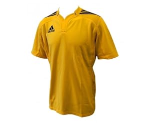 ADIDAS Rugby Teamwear 3 Stripe Jersey Caballero, Amarillo/Negro, XXXL