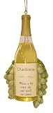 Vintage Tuscan Chardonnay Wine Bottle & Grapes Christmas Ornament