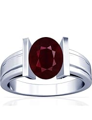 18K White Gold Oval Cut Ruby Solitaire Ring