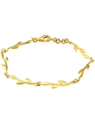 24K Gold-Plated Sterling 6mm Small Branch Bracelet -7.5 Inches