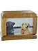Handcrafted Pet Urn with Memorial Picture Creamatory Solid Oak Hardwood