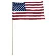US Stick Flag 12inx18in 30in x 3 8in wood stick - US Made