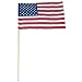 US Stick Flag 12inx18in 30in x 3 8in wood stick - US Made