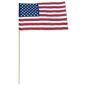 US Stick Flag 12inx18in 30in x 3 8in wood stick - US Made