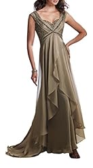 A-line Beaded Open-Back Ruched Chiffon Sleeveless High-Low-Hem Empire   Waistline Full-Skirt Sweetheart Evening Dress/Bridesmaid Dress/Prom Dress  with a Brush/Sweep Train 