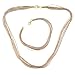 Sterling Silver Tri Color Diamond Cut 10-Strand Necklace and Bracelet Set