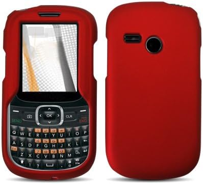 iNcido Brand LG Saber UN200 Cell Phone Rubber Red Protective Case Faceplate Cover