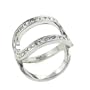 Size 8 Double Row Cz Sterling Silver Jewelry Ring Fashion