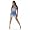 Sommer Babydoll Tunika Minikleid Blau Wei&szlig; (3819)