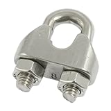 uxcell ワイヤーロープ用　ケーブルクリップ　サドルクランプ　8ｍｍ　銀色