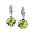 14K White Gold Peridot and Diamond Earrings
