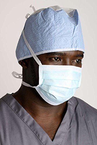 MediChoice Surgeon Caps, With Ties Scrim, Polypropylene, Blue (Box of 100)