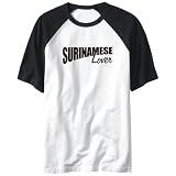 T-Shirt Raglan White  Surinamese Lover  Suriname Country