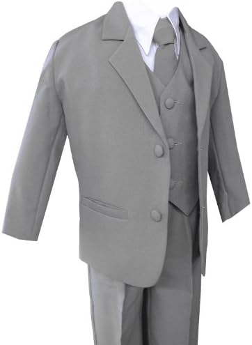 Gino Giovanni Formal Suit Set Silver for Boys From Baby to Teen