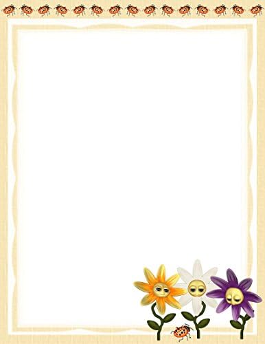 NEW Ladybugs & Flowers Letterhead Stationery Paper 26 Sheets