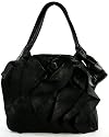 Ladies Black Rose Petal Ruffle Designer Shoulder Handbag