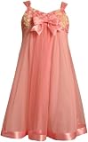 Bonnie Jean Girls 7-16 Mesh Dress,Coral,16