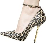 Poker closed toe pump with ankle strap