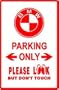 BMW PARKING luxury sport tour car sign