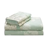 IMAGE OF Natori Harmoni 400-Tread Count Cotton Print Queen Flat Sheet