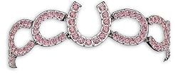 Rhinestone Horseshoes Bracelet, Pink