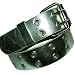 METALLIC GREEN DOUBLE GROMMET HOLES LEATHER BELT MEDIUM
