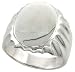 Sterling Silver Hand-Made Large Solid Oval Signet Ring