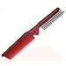 Fenheus Girls Ladies Mens Fine Travel Folding Pocket Salon Hair Brush Comb Red Portable by Fenhe CO.,LTD