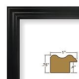 13x24 Picture / Poster Frame, Smooth Wood Grain Finish, 1 Wide, Black (60823002)