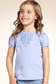 Pure Cotton Short Sleeve Ruffle Top