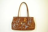 Giani Bernini Glazed Satchel Handbag/Purse ~ Tobacco Brown In Color