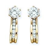 Gold Plated Sterling Silver 1/4 ct. Cubic Zirconia Earring Jackets