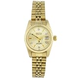 Croton Ladies Six Diamond Automatic 23kt Goldplated Watch by Croton