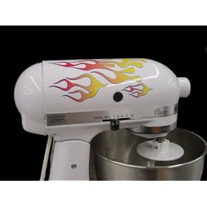 Classic Mix Red Flame Decal Kit for all KitchenAid stand mixers by