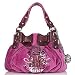 NEW AUTHENTIC JUICY COUTURE GLITTER GLAM FREE STYLE VELOUR TOTE (Magenta)