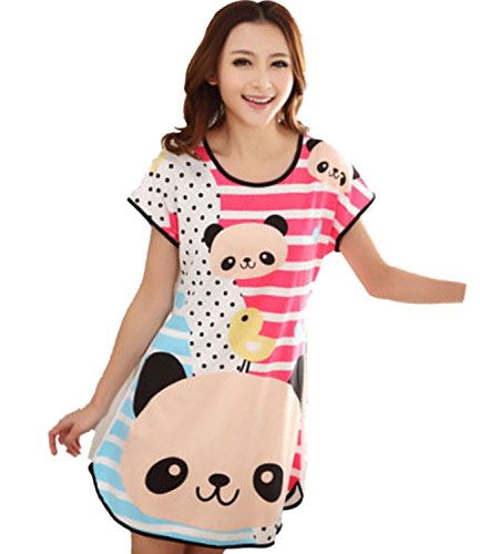 Summer Sexy Women Cartoon Cotton Night Skirt Pajamas Sleeping Dress