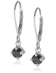 14k Gold Black Diamond Earrings (7/8 cttw)