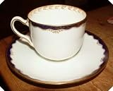 Review wedgwood  / c1910 Wedgwood teacup & saucer blue & gilt x4784