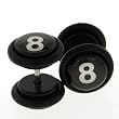 Fake Acrylic Plugs - Black 8 Ball 16g Wire; 8mm - Sold as a Pair