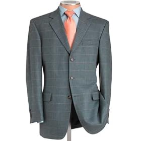 Executive Silk/Wool Windowpane 3-Button Sportcoat