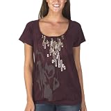 Mossimo® Black: Graphic Foil Box Print Sheer Tee-Garnet Rose