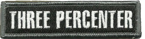 Three Percenter Tactical Morale Patch - Black by Gadsden and Culpeper