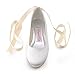 ELEGANTPARK Wedding Flats Shoes Women Wedding Shoes for Bride Flats Bridal Shoes Flats Comfortable Satin Closed Toe Ribbon Tie Ballet Flats