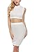 Zeagoo Women Hollow Out Crop Top Pencil Skirt Outfit Two Piece Bodycon Midi Dress