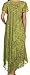 Sakkas 15802 - Lila Freckled Dyed Cap Sleeve Scoopneck Long Caftan Dress / Cover Up - Green - OS